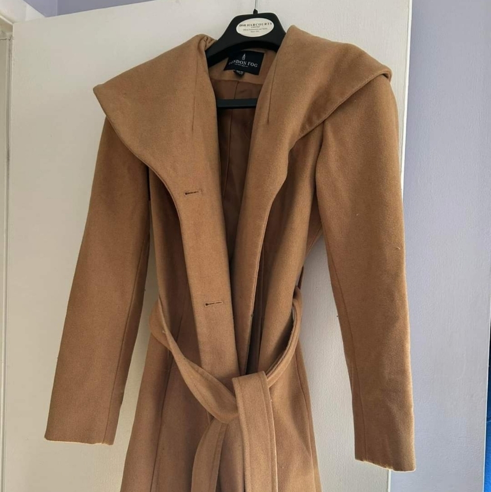 Camel Long Button-up Coat London Fog Xs - Picture 4 of 5